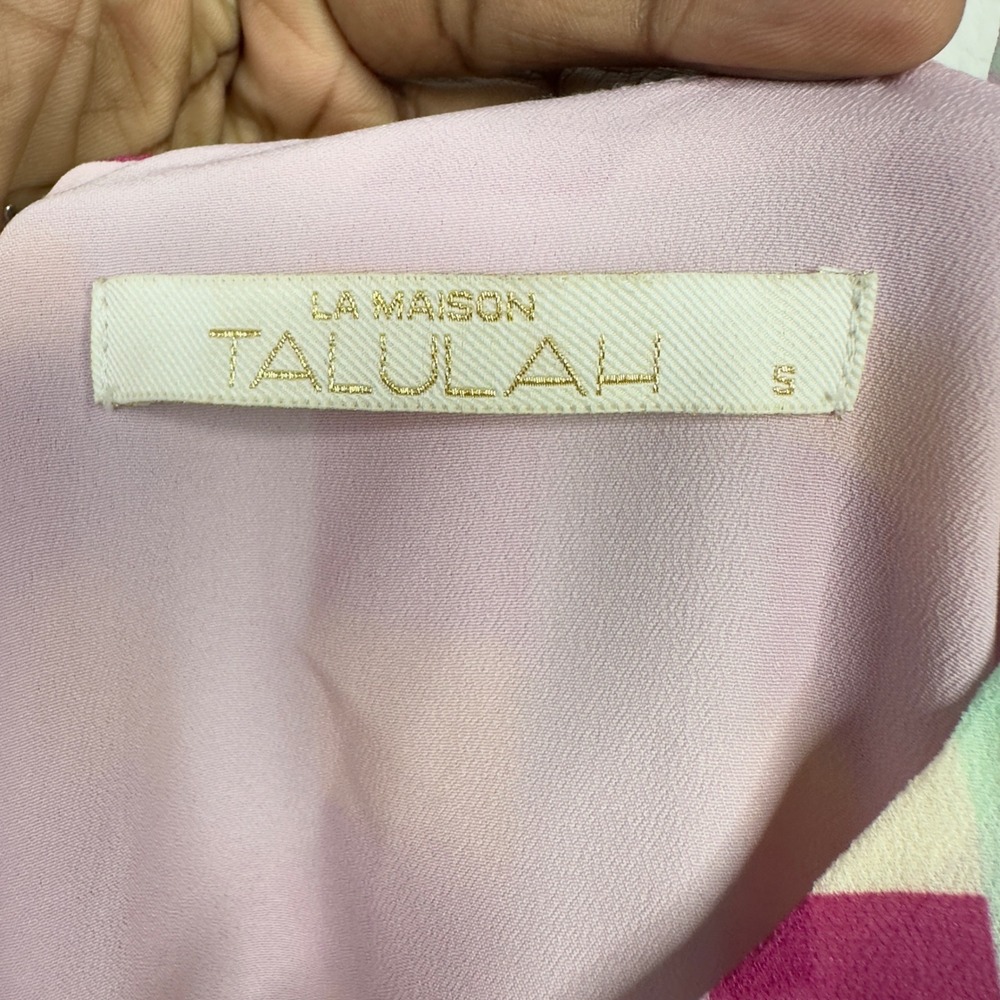 La Maison Talulah Dress Womens S‎ Pink Checkered Ruffle Chiffon Romantic Fairy - Picture 5 of 6
